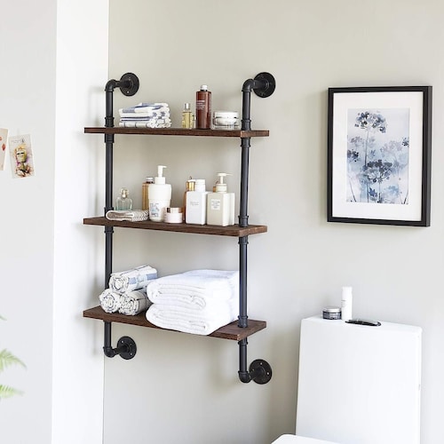 Set of 3 Floating Shelves Rustic Wood Bathroom Shelves Over Etsy