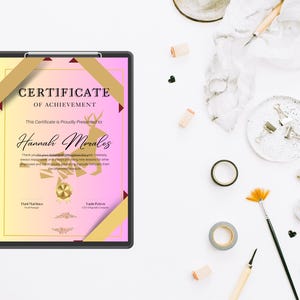 Certificate of achievement for Art, Editable Artist Certificate of Authenticity Template in Canva, Printable COA, DIY Certificate Download