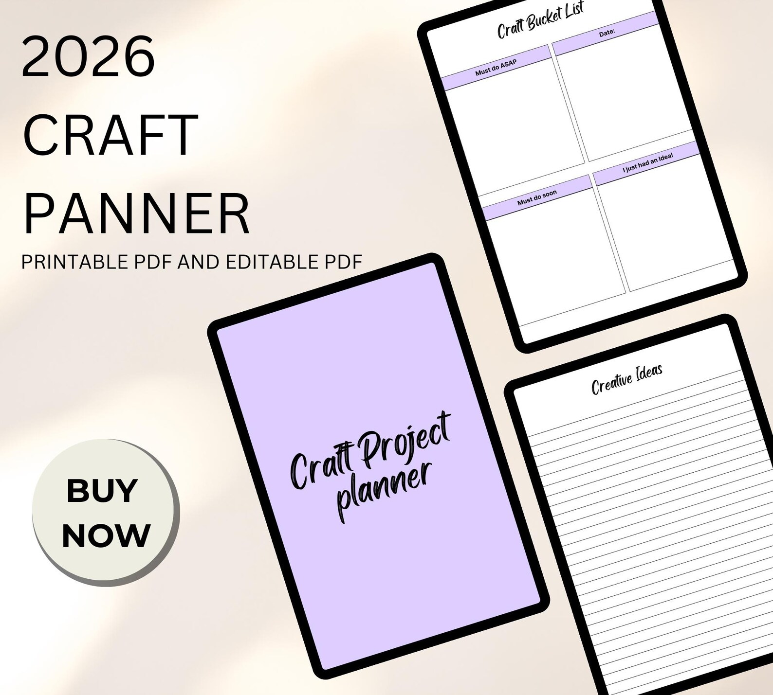 2026 Craft Project Planner Printable PDF | DIY Craft Planner | Craft ...
