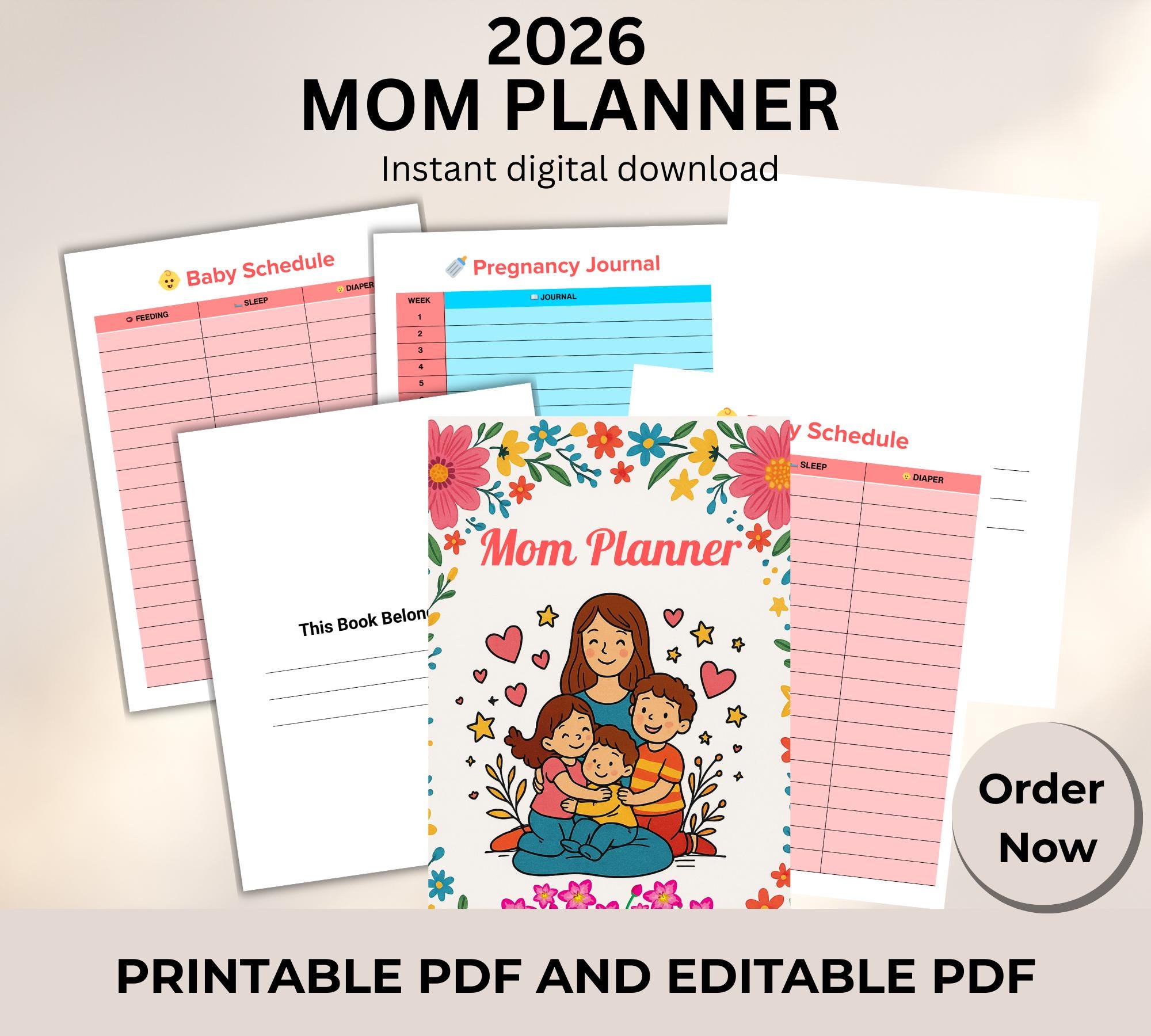 2026 Mom Planner Printable PDF | Family Planner | Busy Mom Organizer ...