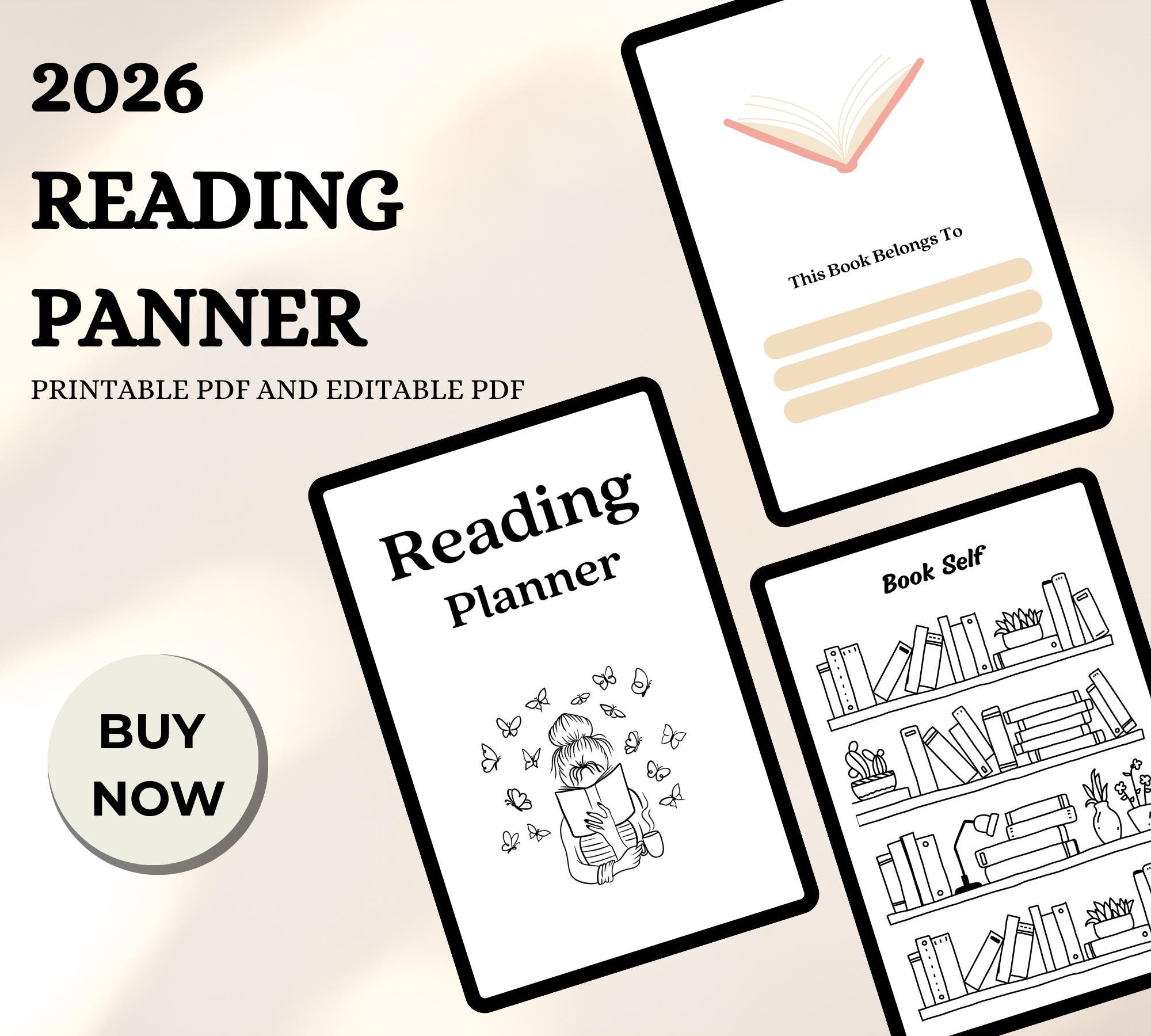 2026 Reading Planner Printable PDF | Book Tracker Journal | Reading Log ...