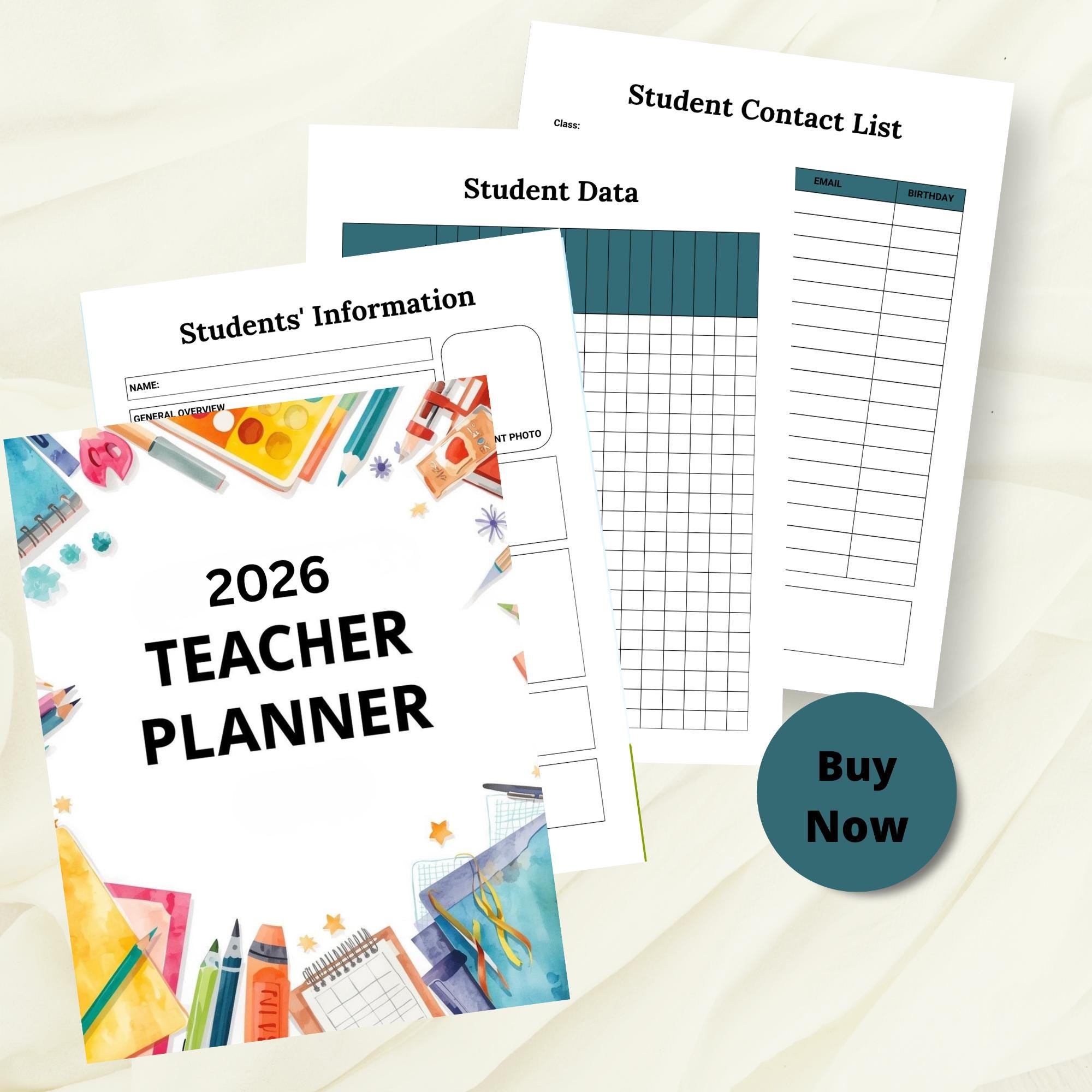 2026 Teacher Planner Printable PDF | Lesson Planner | Classroom ...