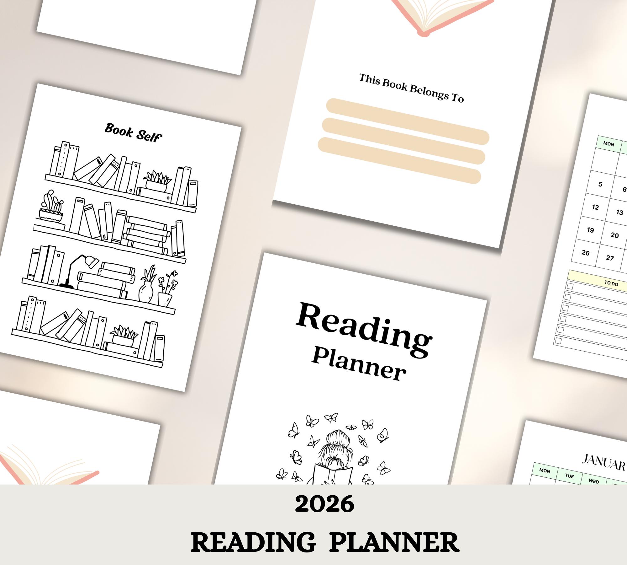 2026 Reading Planner Printable PDF | Book Tracker Journal | Reading Log ...