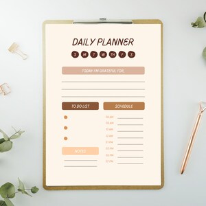 Daily planner | Daily weekly planner | weekly planner | weekly schedule | hour planner | printable planner | instant download | to do list