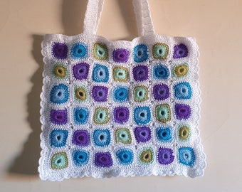 Crochet Bag, Granny Square Bag, Crochet Tote Bag, Crochet Purse, Retro Bag, Hippie Bag, Vintage Style, Boho Bag, Bag For Women, Gift for Her