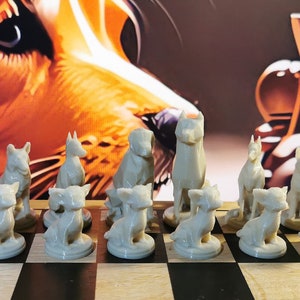 Juego de ajedrez impreso en 3D | Estilo canino
