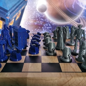 3D printed chess set | For the Whovians
