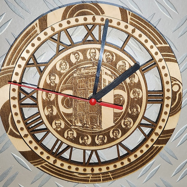 Horloge gravée au laser 3D | Style TimeLord