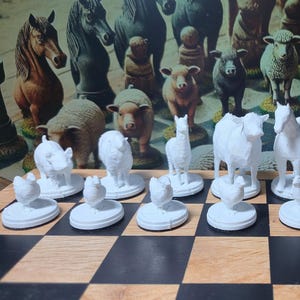 Farm Animal Chess Set - Etsy