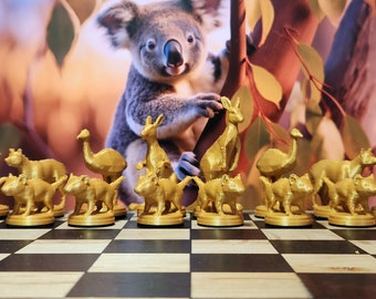 Handcarved Wooden Animal Chess Set: Chinese Jungle Game - Etsy