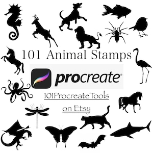 101 sellos de animales Procreate