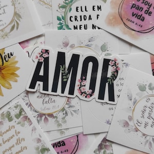 Spanish Bible verse circular stickers