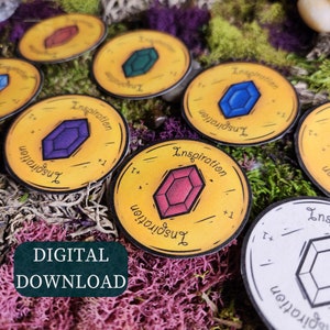 Immersive Inspiration - DnD 5e Kompatibel | Inspiration Tokens | Tabletop Erinnerungen | Digitaler Download