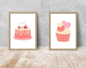 Cake Wall Art, Cake Prints, Cafe Print outs, Bakery Print Outs, Kitchen Wall Art, Baker Prints, Bakery Prints, Cake Art, Cupcake Art, Cafe