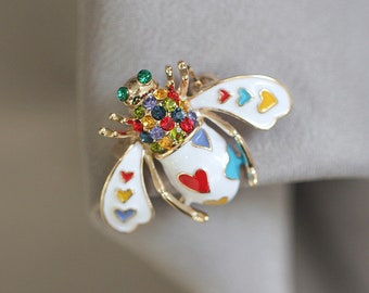 Vintage hart kever broche veelkleurige handgemaakte sieraden kever Pin insect broche cadeau voor haar retro corsage accessoires Moederdag cadeau