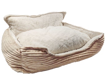 Kuschelkissen|Schlafkissen|Kuschelkörbchen Cord beige oder grau