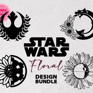 Star Warss Floral Bundle Svg Png Dxf, Cricut, Silhouette, Sublimation, Printable Design