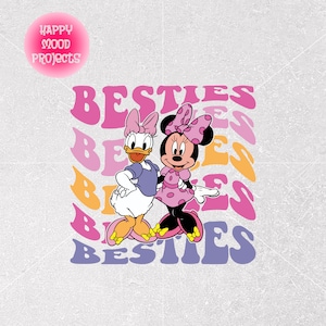 Wavy Besties  Minnie and Daisy Svg Png, Girls Trip Svg Png, Retro Besties, Family Trip Svg, Cricut, Cut File, Instant Download, Sublimation