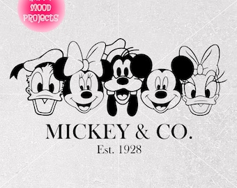 Mickeyy and Friends and Co Svg Png, Family Vacation Svg, Cricut, Silhouette, Customized Svg, Cut File, Sublimation, Printable Design