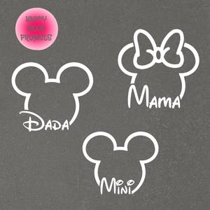 Family Mousehead Bundle Svg Png, Family Vacation Svg, Cricut, Silhouette, Customized Trip Svg Png, Instant Download, Cut File, Sublimation