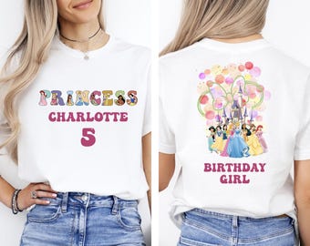 Princesa de cumpleaños personalizada (Png), camiseta de cumpleaños para niña (Png), viaje de cumpleaños para niña (Png), clipart, sublimación, descarga instantánea, archivo imprimible