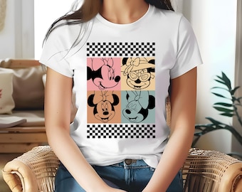 Retro Minnie Design Svg Png, Checkered Family Vacation Svg, Cricut, Silhouette, Customized Trip Svg, Instant Download, Cut File, Sublimation