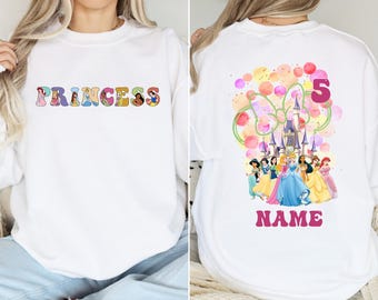 Personalized Birthday Princesses Design Png, Birthday Girl Shirt Png, Girls Trip Png, Clipart, Sublimation, Instant Download, Printable File