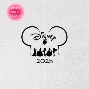 Princesses Mousehead 2025 Svg Png, Family Vacation Trip Svg, Cricut, Silhouette, Customized Trip Svg, Cut File, Sublimation, Vinyl Cut File