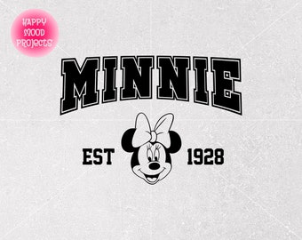 Minniie Est 1928 Est Png Png, Familienurlaub Reise Svg, Cricut, Silhouette, individuelle Reise Svg, Instant Download, Cut File, Sublimation