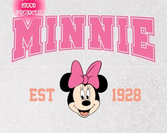 Minniie Est 1928 farbiges Png Png, Familienurlaubs-Reise-Svg, Cricut, Silhouette, kundenspezifische Reise-Svg, sofortiger Download, Schnittdatei, Sublimation