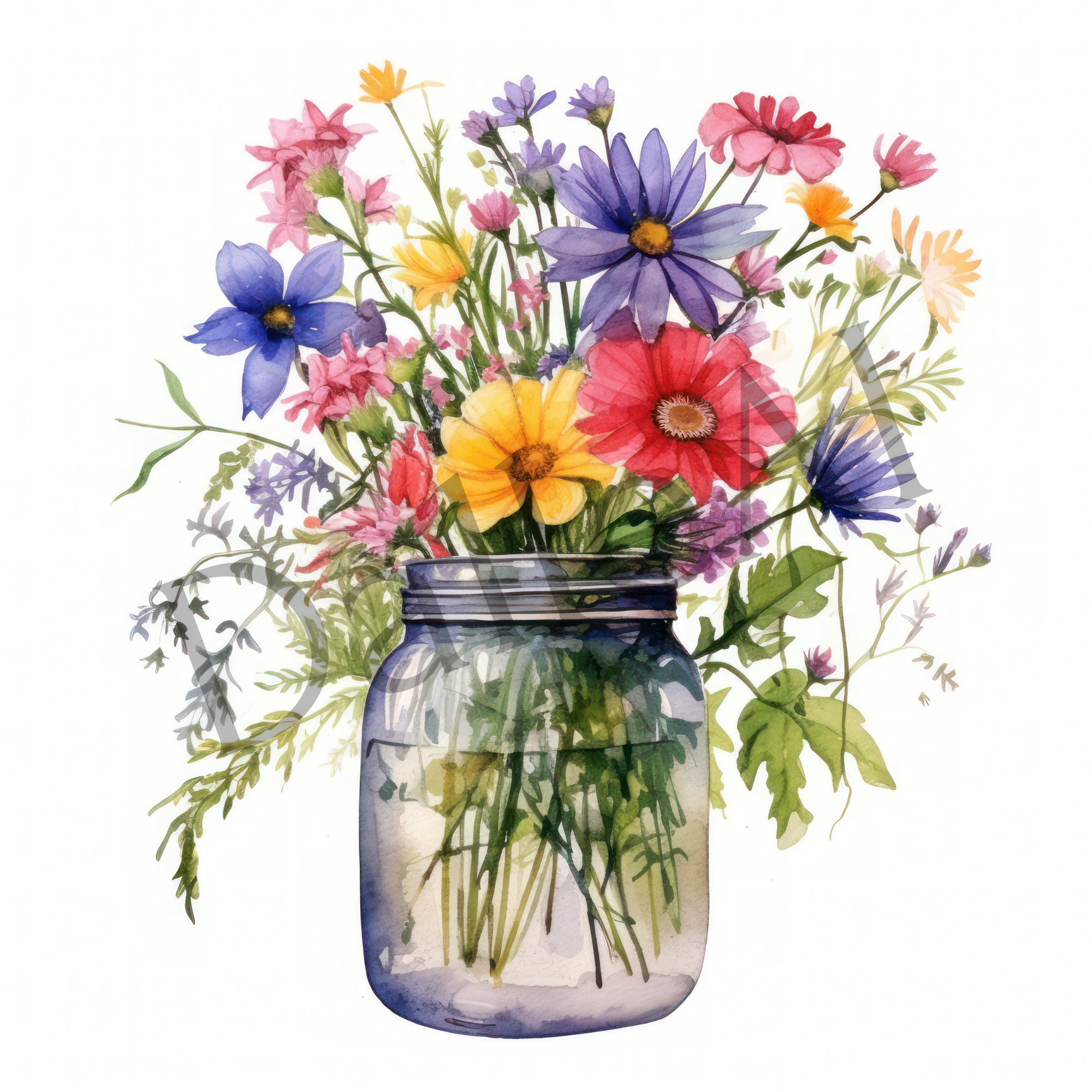 Vase of Flowers Clipart 21 High Quality Pngs Digital - Etsy
