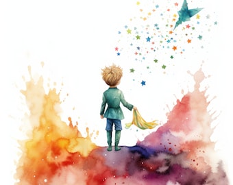 The Little Prince, AI Digital Art Set, 12 High Quality PNG Images, Downloadable in 4K