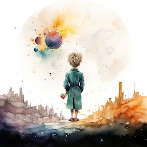 The Little Prince 4k, Digital Art Set, 16 PNG Images in High Quality, High Resolution, Ready to Download and Print, El Principito