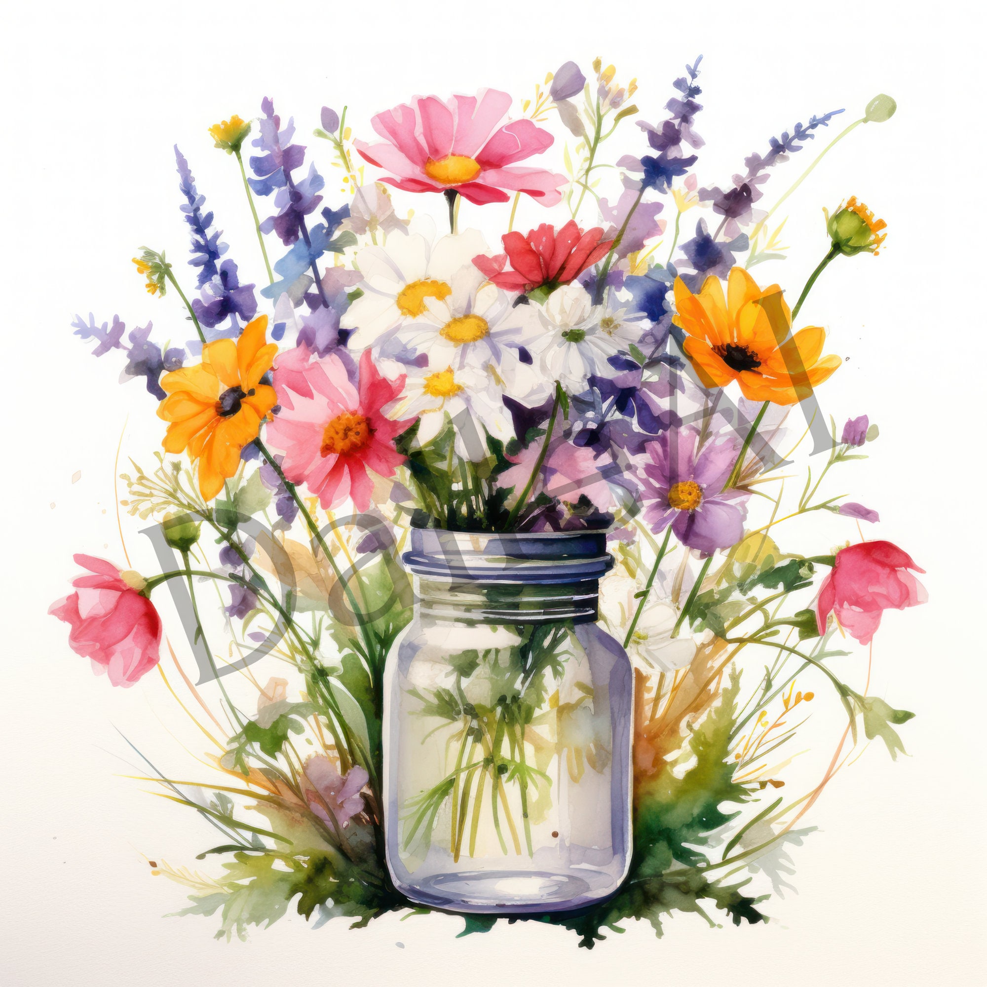 Vase of Flowers Clipart 21 High Quality Pngs Digital - Etsy
