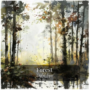 Beautiful Forest digital paper, 16 JPG images, high quality, ready to download, digital paper fantasy scrapbook