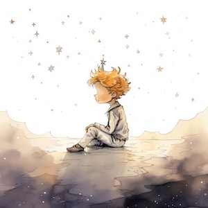 The Little Prince Digital Images Set, 22 Images in 4K, PNG format, AI Art, High Quality, Der Kleine Prinz Wall Art