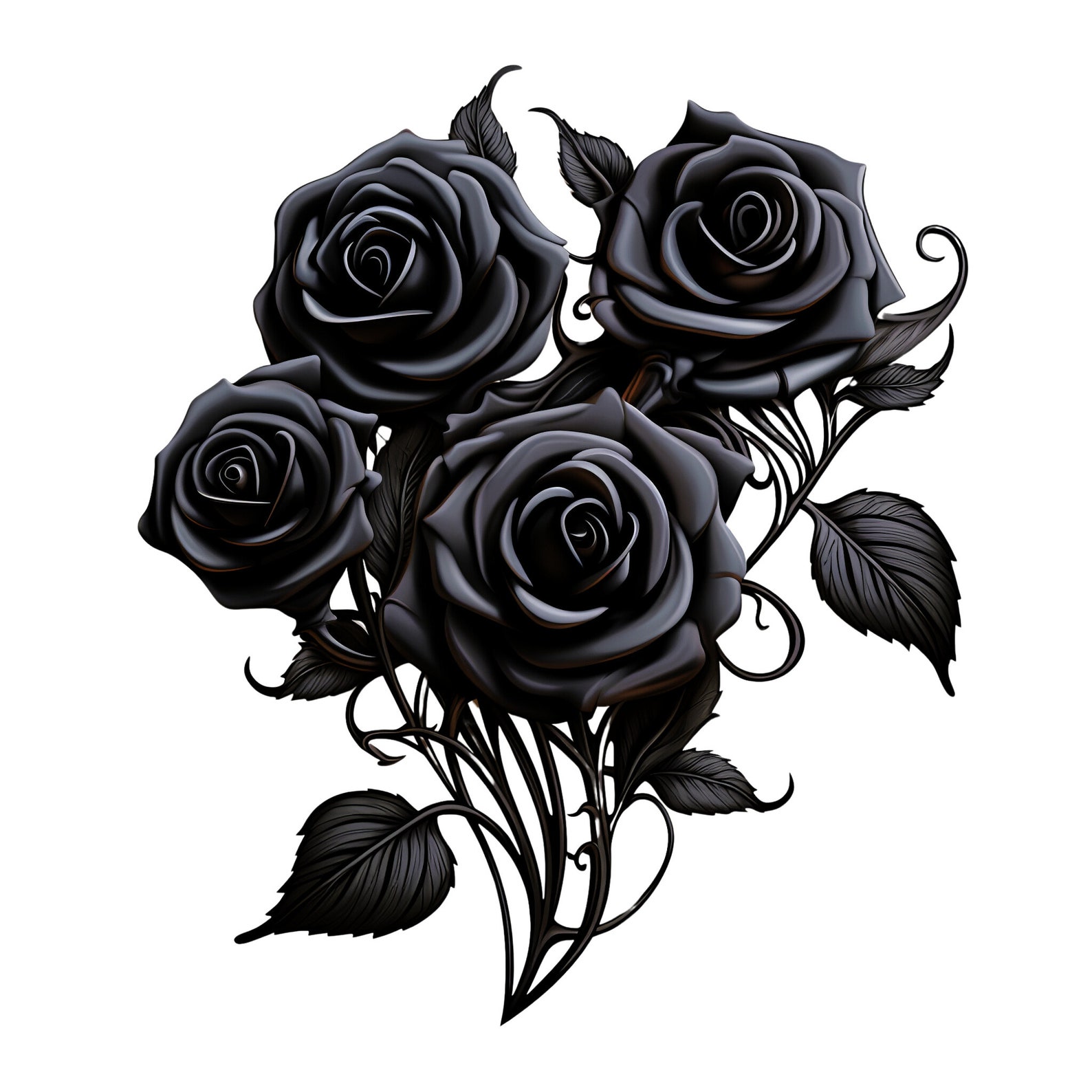 Gothic Roses Clipart, 20 Digital Images in PNG Format for Valentine ...