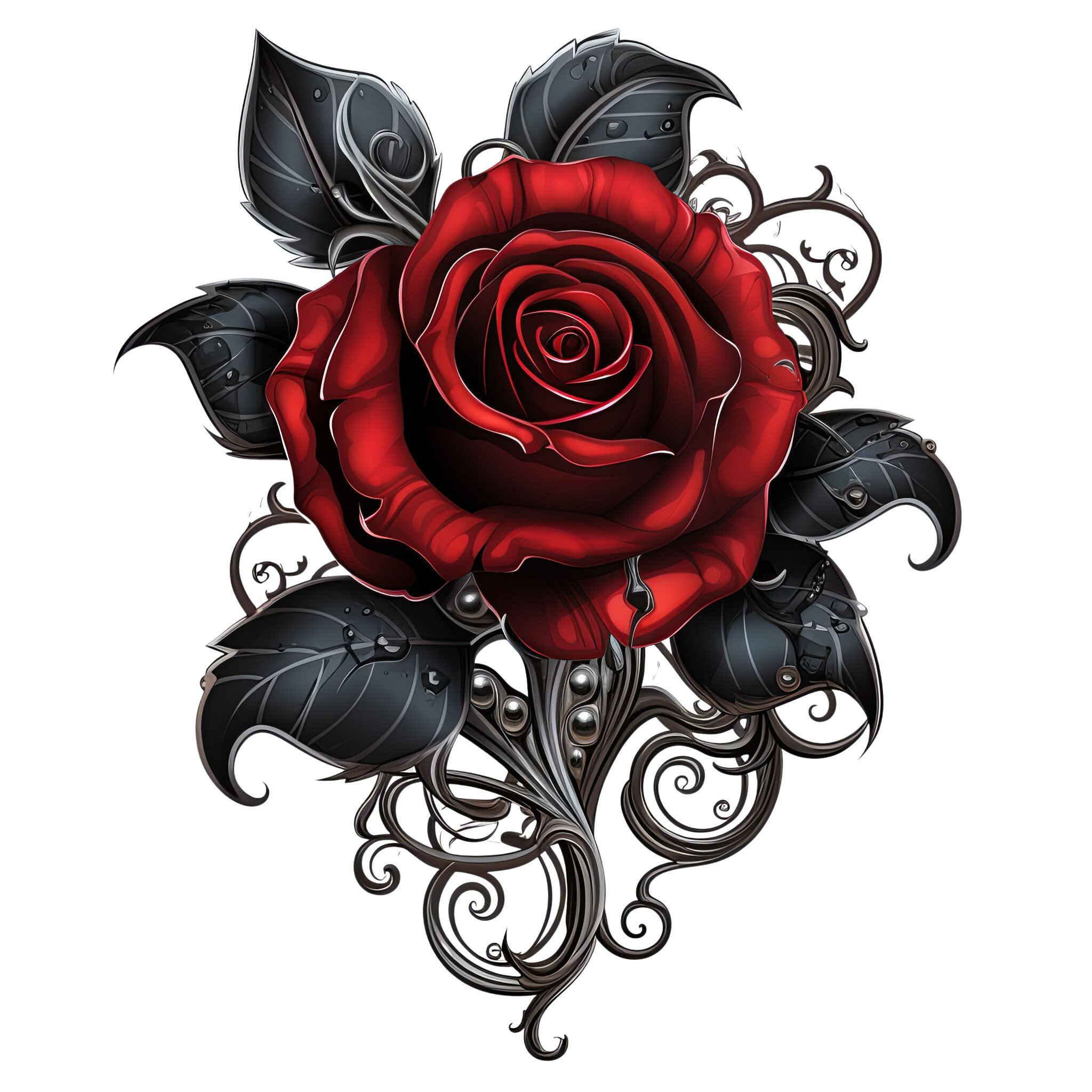 Gothic Rose Clipart, 23 Digital Images in PNG Format for Valentine ...