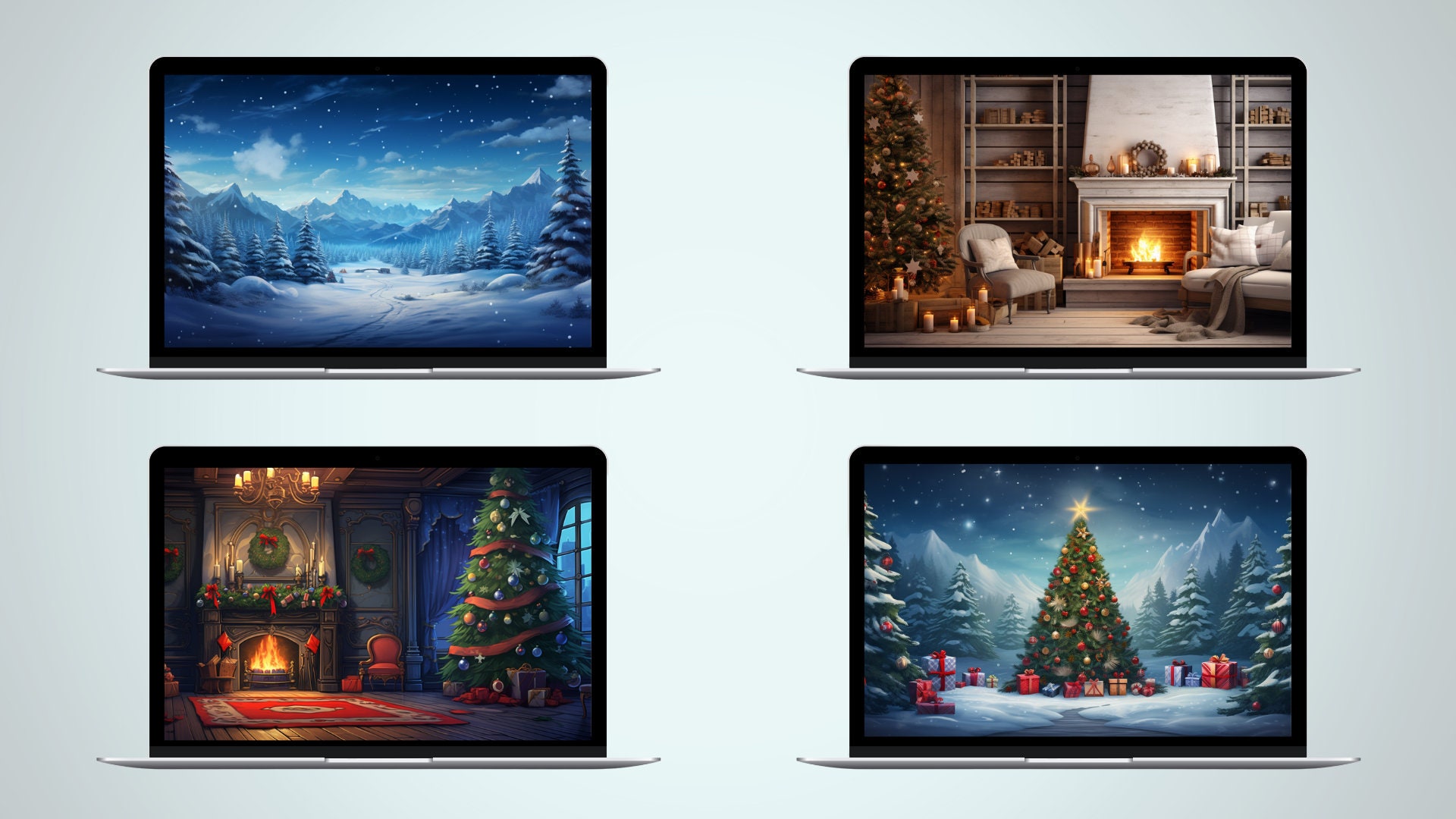 ズーム背景、クラシッククリスマスエディション、高品質のPNG画像13枚