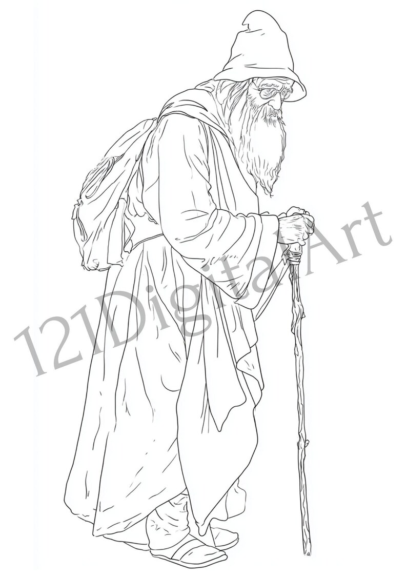 Sorcerer Coloring Pages - Set of 13 Printable Simple Coloring Pages in ...