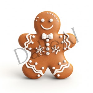 Gingerbread Clipart, Set of 13 PNG Images with Full Transparent Background, High Quality Image, Ready to Download