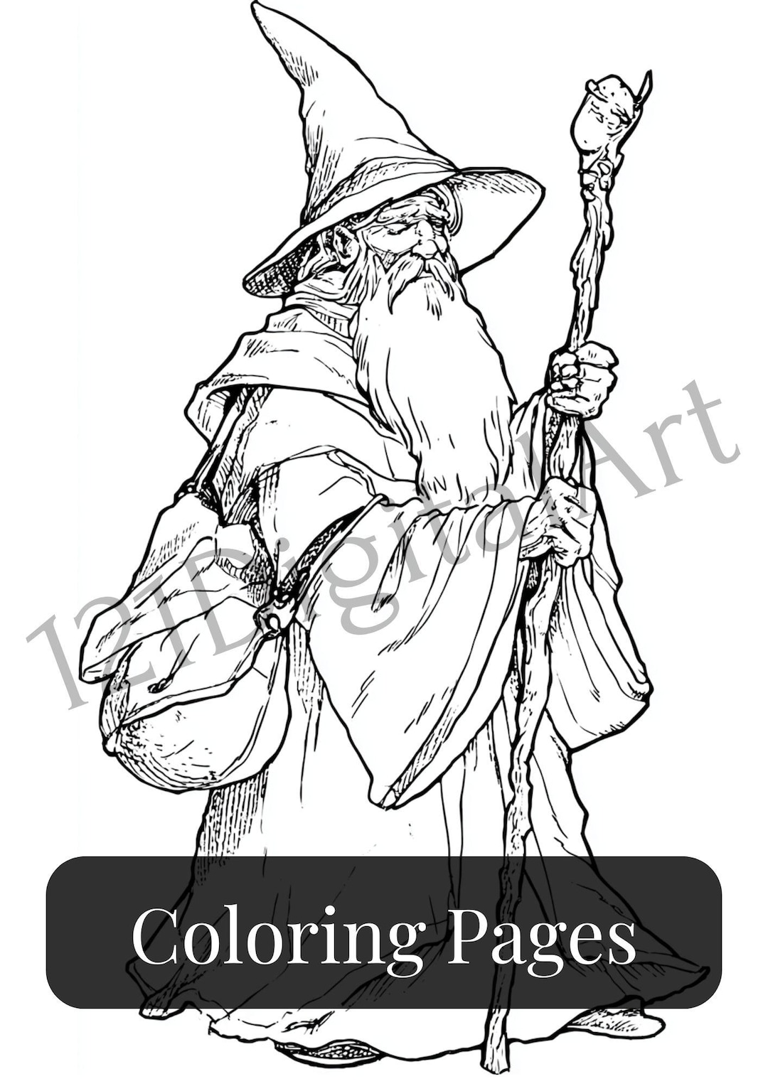 Sorcerer Coloring Pages - Set of 13 Printable Simple Coloring Pages in ...