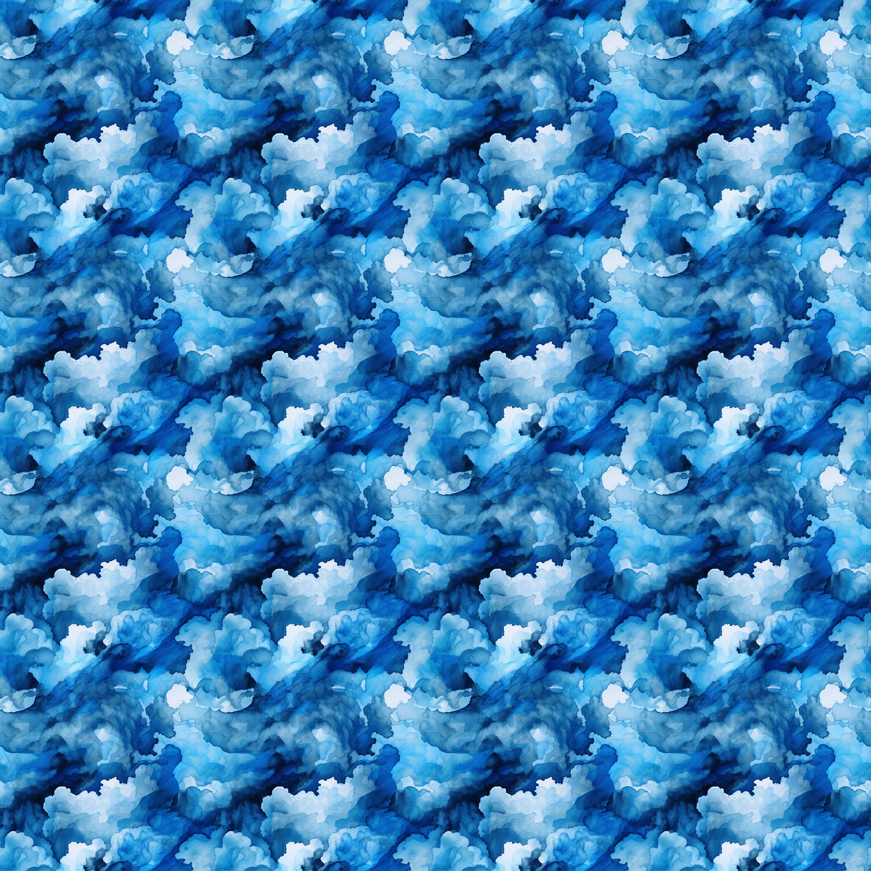 Blue Clouds Digital Paper, Seamless Pattern 19 PNG Images, Instant ...