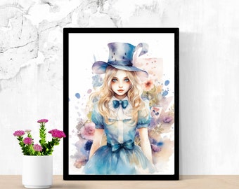 Alice in Wonderland 4K Digital Poster, 13 Images Set in PNG Format