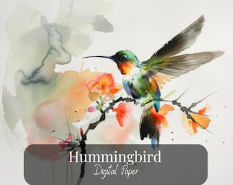 Hummingbird Set of 12 JPG Digital Images in High Quality, Ready to Print, Wall Art Decor, Downloadable Images