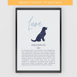 Dog Astrology, Custom Dog Zodiac Sign, Personalized Pet Astrology Sign, Pet Zodiac Sign , Custom Pet Lover Gift, Dog Signs Poster, Pet Gift