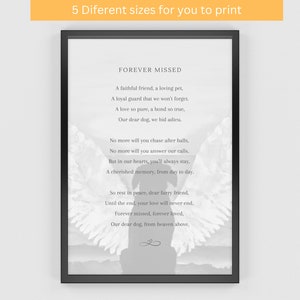 Dog Memorial Gift - Dog loss Poetry - Dog Remembrance Gift - Pet loss Gift -  Dog Memorial Poem - Dog Loss Gift - Dog Poem - Dog Memorial