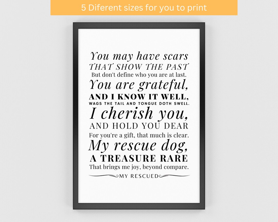 My Rescue Dog Poem Print Rescue Dog Mom Dog Mom Gift Dog Poem Printable