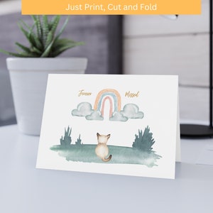 Cat Sympathy Card - Cat Sympathy Card for Family - Cat Sympathy Card Printable - Cat Sympathy Card Rainbow Bridge - Rainbow Bridge Poem
