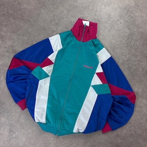 Veste De Survêtement Vintage Années 80 - Color Block, Taille M, En Nylon Doublé Coton, Idéale Pour Un Look Rétro